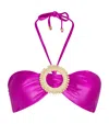 Patbo Raffia-trim Groovy Bikini Top In Purple