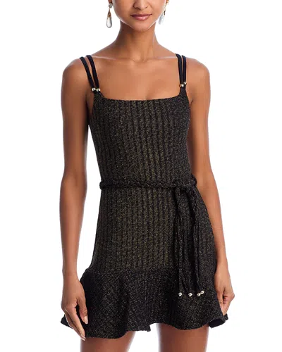 Patbo Rope Belt Mini Dress In Black