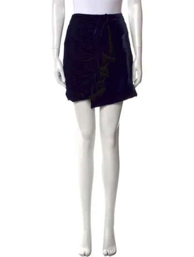 Pre-owned Patbo Ruffle Embellishment Mini Skirt W/ Tags In Blue