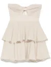 Patbo Ruffled Mini Dress In Neutrals