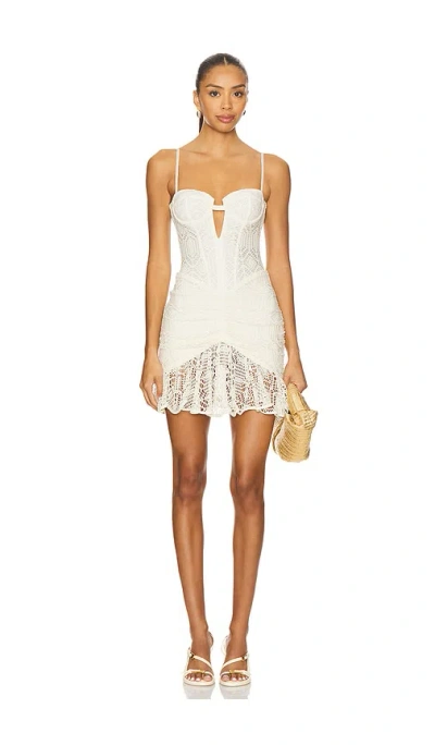 Patbo Samba Fringe Mini Dress In White