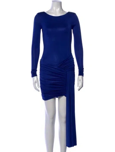 Pre-owned Patbo Scoop Neck Mini Dress W/ Tags In Blue