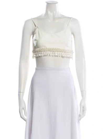 Pre-owned Patbo Scoop Neck Sleeveless Crop Top In Neutral