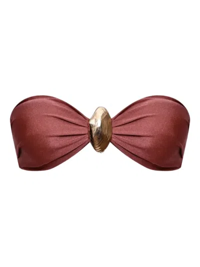 Patbo Seashell Detail Bikini Top In Brown