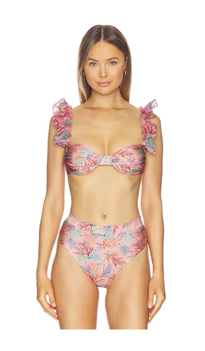 Patbo Seaweed Flutter Bikini Top In Multi