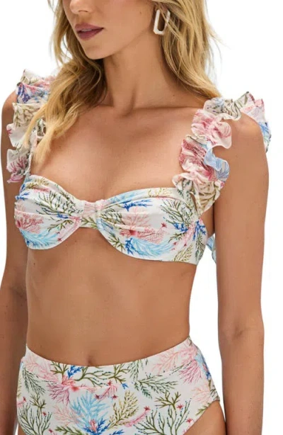 Patbo Seaweed Flutter Bikini Top In Off White