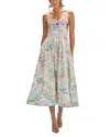 Patbo Seaweed Flutter Midi Dress In White
