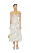 Patbo Seaweed Flutter Midi Dress In White