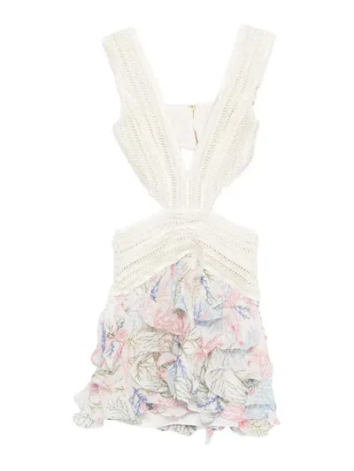 Patbo Seaweed Trim Mini Drerss In White