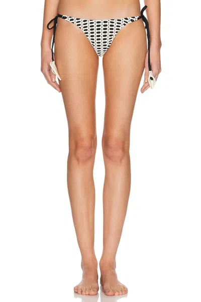 Patbo Selene Mesh Color Block Bikini Bottom In Black