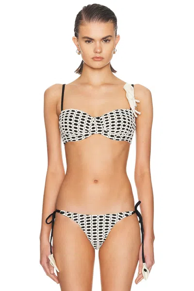 Patbo Selene Mesh Color Block Bikini Top In Black