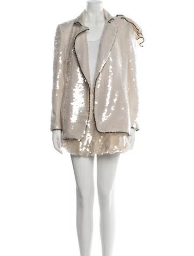 Pre-owned Patbo Sequin Patterned Skirt Set In Neutrals