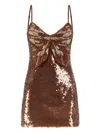 Patbo Sequinned Butterfly-detail Dress In Brown