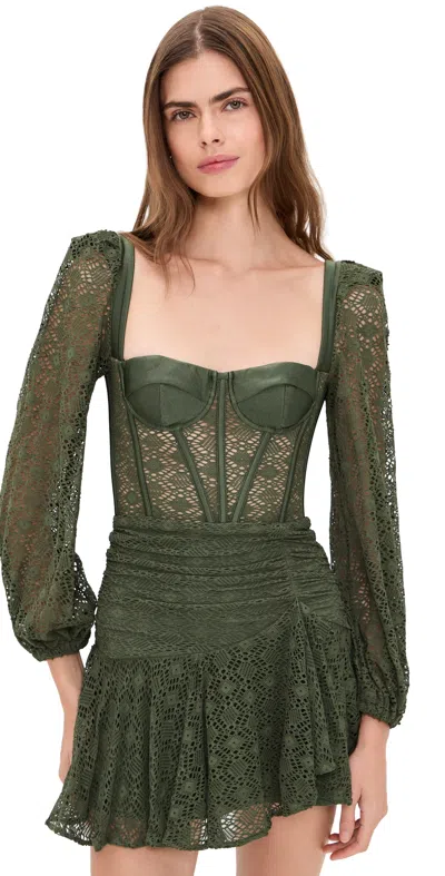 Patbo Sirena Long Sleeve Mini Dress Green