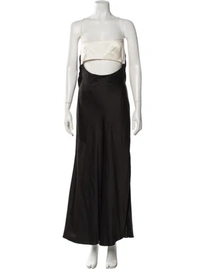 Pre-owned Patbo Square Neckline Long Dress In Gray