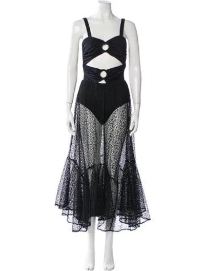 Pre-owned Patbo Square Neckline Long Dress In Multi