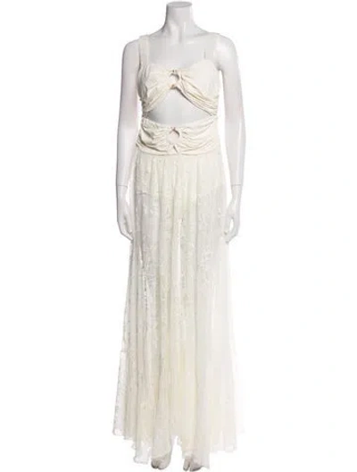 Pre-owned Patbo Square Neckline Long Dress In Neutral