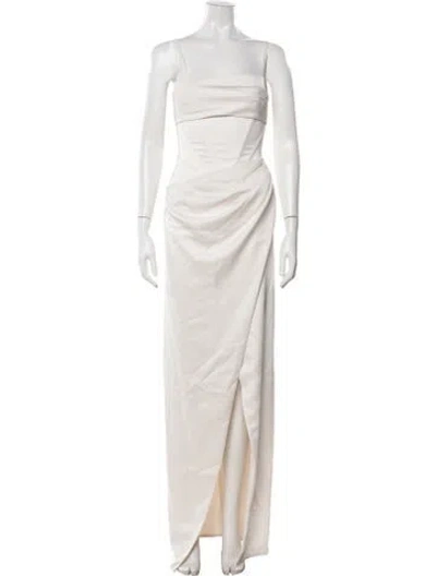 Pre-owned Patbo Square Neckline Long Dress W/ Tags In Neutrals