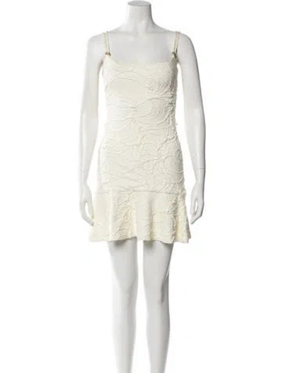 Pre-owned Patbo Square Neckline Mini Dress In Neutral