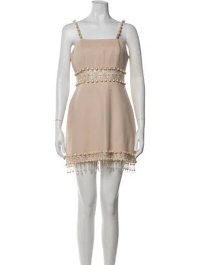 Pre-owned Patbo Square Neckline Mini Dress In Neutrals