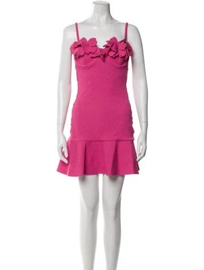 Pre-owned Patbo Square Neckline Mini Dress In Pink