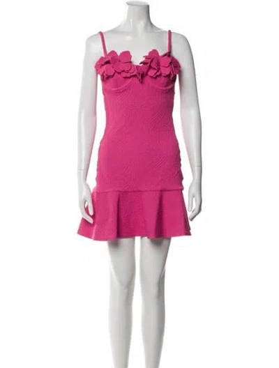 Pre-owned Patbo Square Neckline Mini Dress In Pink