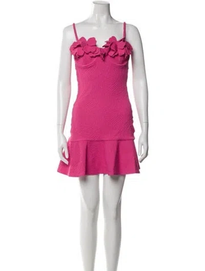 Pre-owned Patbo Square Neckline Mini Dress In Pink