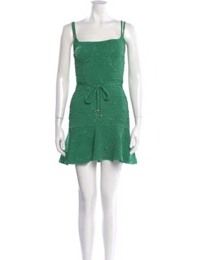 Pre-owned Patbo Square Neckline Mini Dress W/ Tags In Green