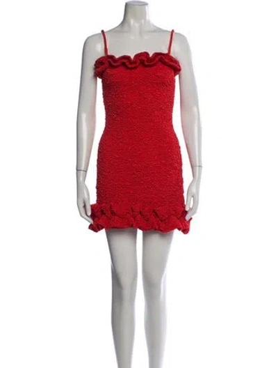 Pre-owned Patbo Square Neckline Mini Dress W/ Tags In Red