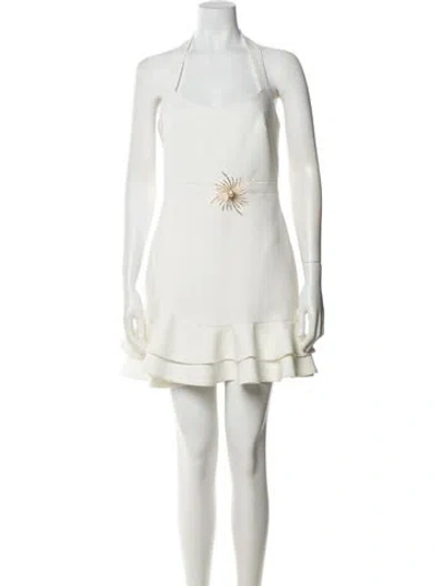 Pre-owned Patbo Square Neckline Mini Dress In White