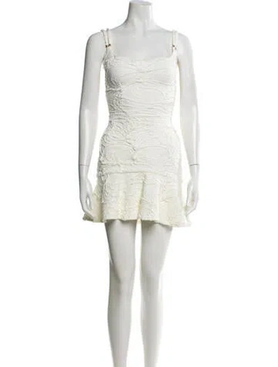 Pre-owned Patbo Square Neckline Mini Dress In White