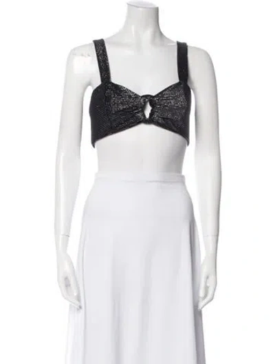 Pre-owned Patbo Square Neckline Sleeveless Crop Top