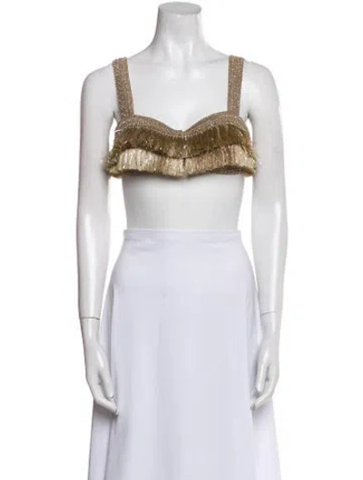 Pre-owned Patbo Square Neckline Sleeveless Crop Top In Multi