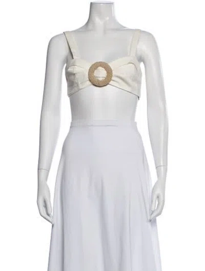 Pre-owned Patbo Square Neckline Sleeveless Crop Top In Multicolor