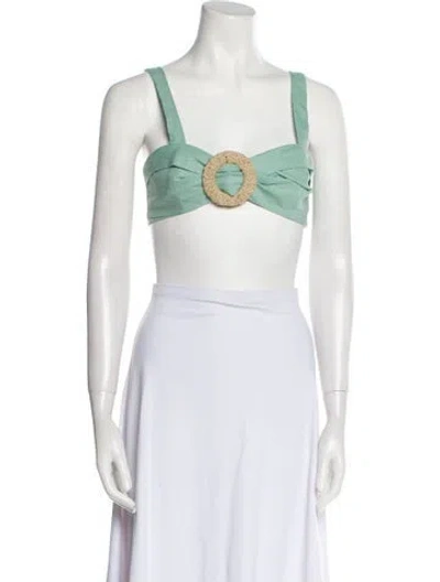Pre-owned Patbo Square Neckline Sleeveless Crop Top W/ Tags In Green