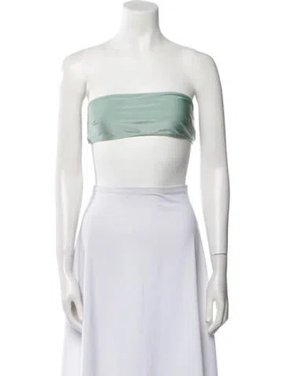 Pre-owned Patbo Strapless Crop Top In Blue