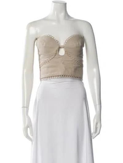 Pre-owned Patbo Strapless Crop Top In Neutral