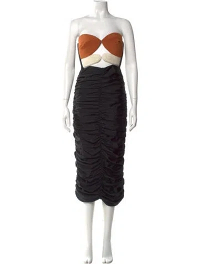 Pre-owned Patbo Strapless Knee-length Dress W/ Tags In Black