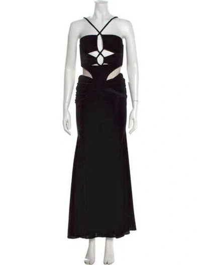 Pre-owned Patbo Strapless Long Dress In Black