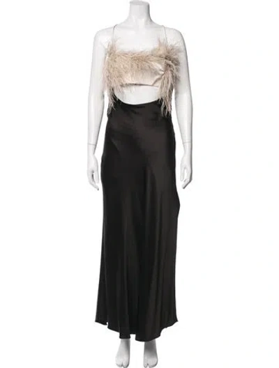 Pre-owned Patbo Strapless Long Dress In Black
