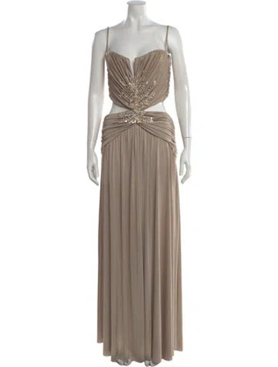 Pre-owned Patbo Strapless Long Dress W/ Tags In Neutral