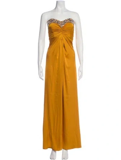 Pre-owned Patbo Strapless Long Dress In Yellow