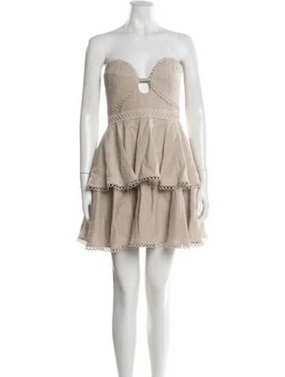 Pre-owned Patbo Strapless Mini Dress In Neutral
