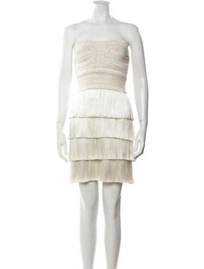 Pre-owned Patbo Strapless Mini Dress In Neutral