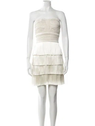 Pre-owned Patbo Strapless Mini Dress In Neutral