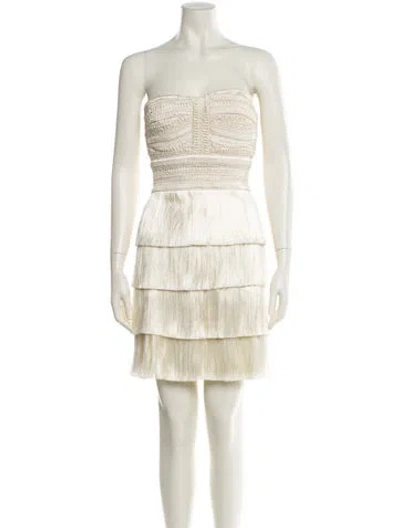 Pre-owned Patbo Strapless Mini Dress W/ Tags In Neutral