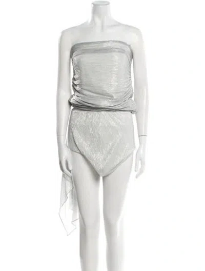 Pre-owned Patbo Strapless Mini Dress In White