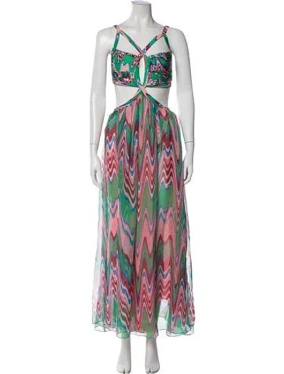 Pre-owned Patbo Striped Cutout Accent Cover-up In Multi