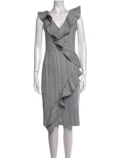 Pre-owned Patbo Striped Knee-length Dress W/ Tags In White