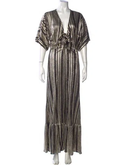 Pre-owned Patbo Striped Long Dress In Multi